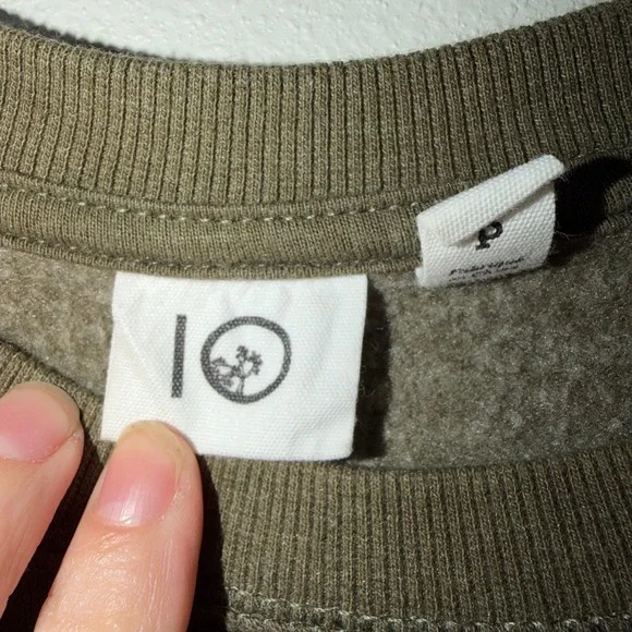 Tentree Womens Small Olive Green Nature Print Raglan Sweatshirt Organic Cotton - Picture 7 of 13